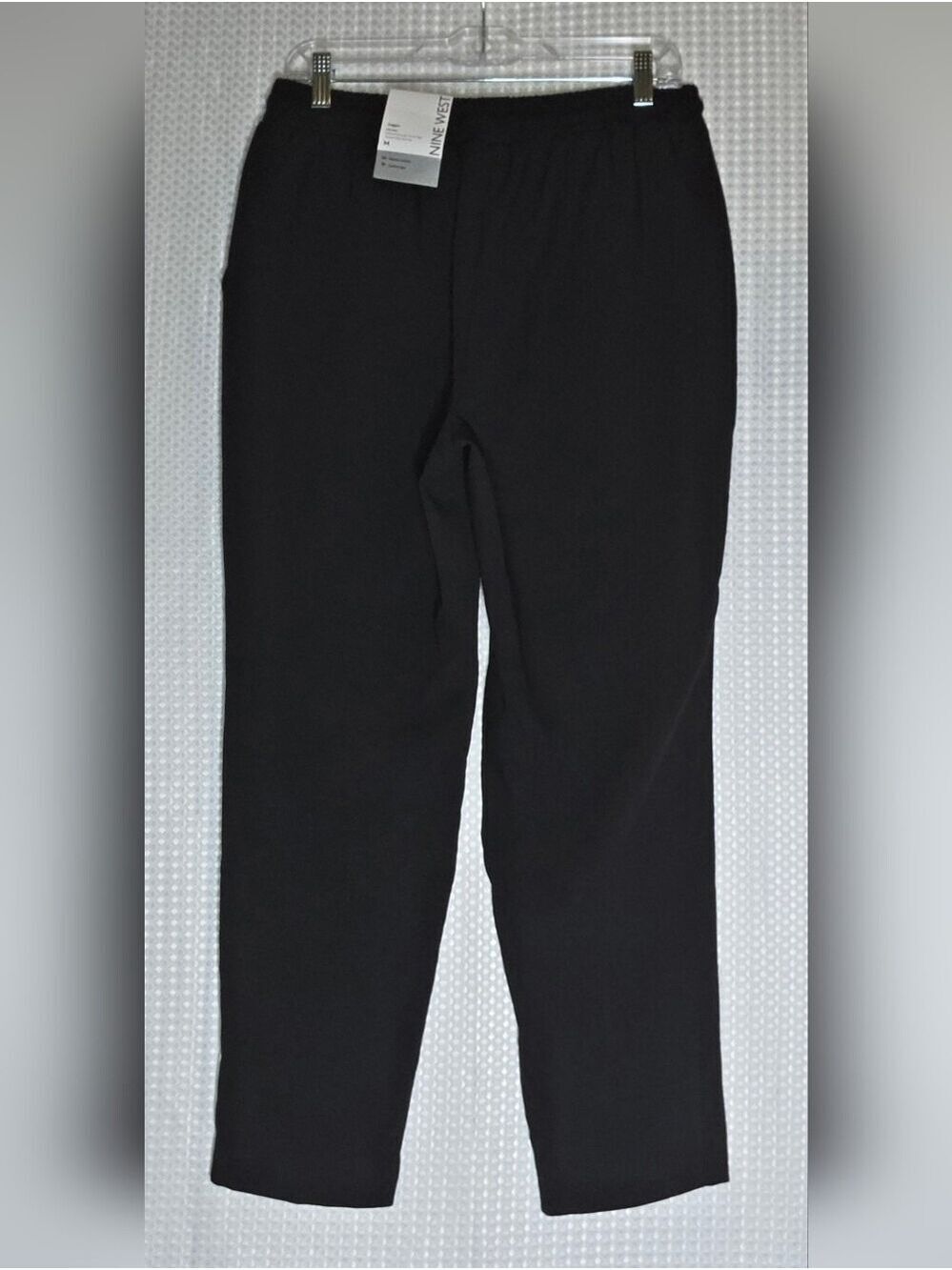 Nine West Black Drawstring Pants Women Pull On Work Pants Comfy Elastic Waist M - Picture 3 of 7